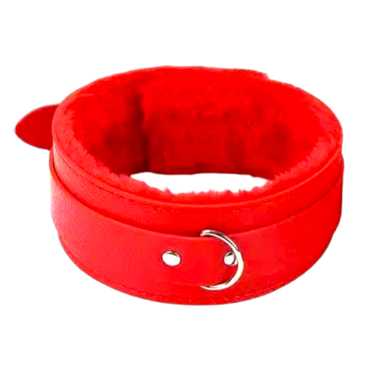 БДСМ нашийник «Soft hugs», колір червоний, фото 1