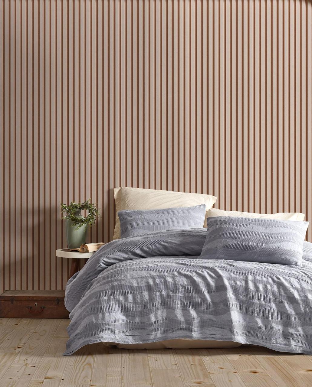 Жакардове покривало з наволочками Saheser Agata gri 240*260 +дві наволочки 50×70см, фото 1