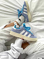 Женские голубые замшевые кроссовки Adidas Campus Ambient Sky Blue White x Адидас Кампус 36