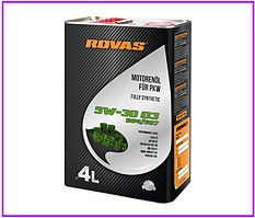 Синтетична моторна олива Rovas 5W-30 C3 504/507 4л для автомобілів