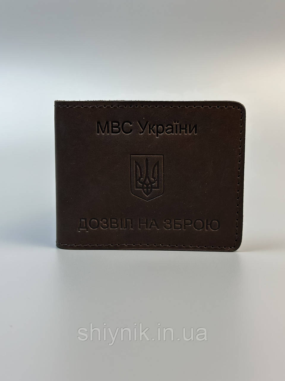 Шкіряна обкладинка для посвідчення ДОЗВІЛ НА ЗБРОЮ коричневий