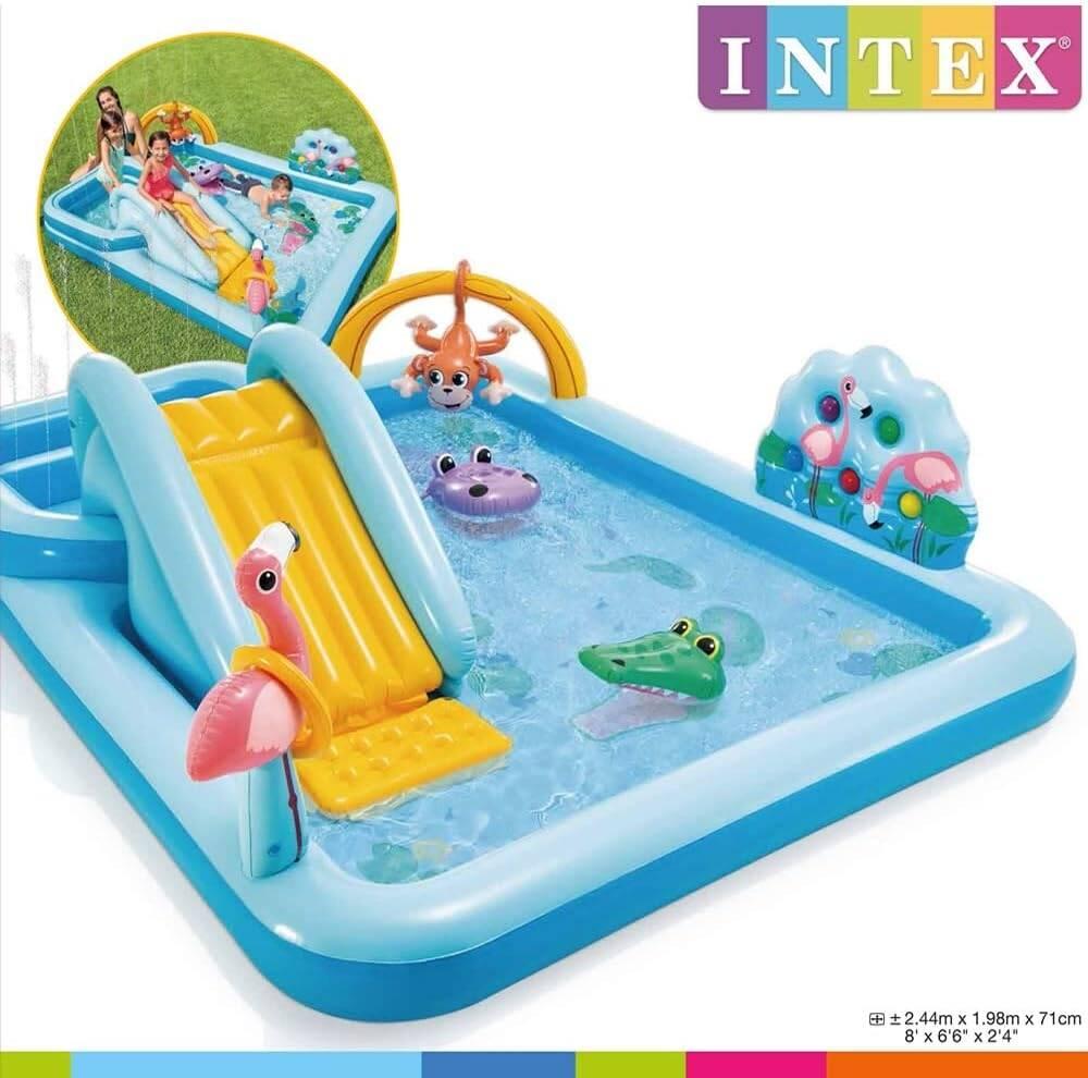 Надувний ігровий центр з гіркою та фонтаном INTEX 57161 , дитячий ігровий басейн для дому