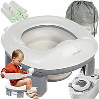 Переносний дорожній складний горщик Kruzzel 2в1 горщик і накладка на унітаз (25510)