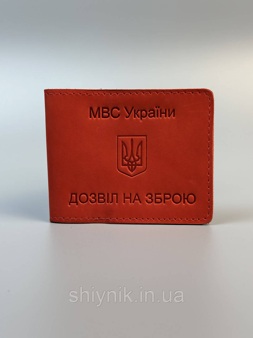 Шкіряна обкладинка для посвідчення ДОЗВІЛ НА ЗБРОЮ червоний