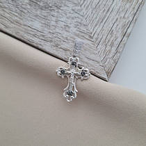 Хрестик срібний з розп'яттям написом Врятуй і Збережи LOVE-SHOP