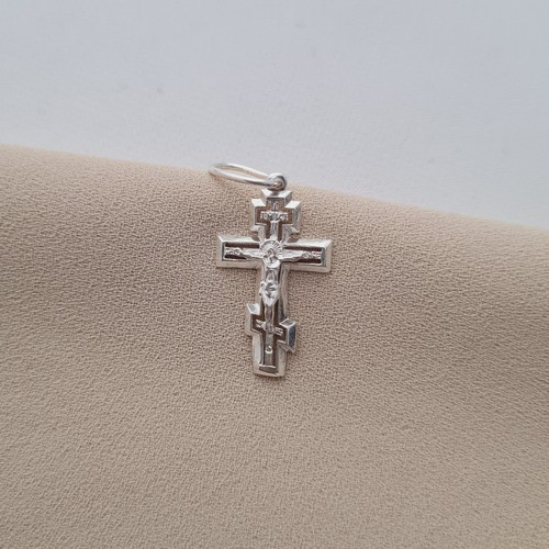 Хрестик срібний з розп'яттям Врятуй і Збережи LOVE-SHOP