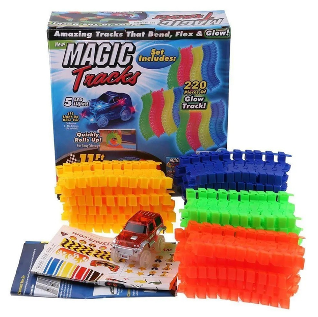 Дитячий гоночний трек-конструктор Magic Tracks 220 деталей з 1 машинкою