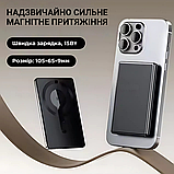 Павербанк бездротовий магнітний ультратонкий 5000мАг, 20Вт, Powerbank з бездротовою зарядкою, Type-C Grey, фото 3