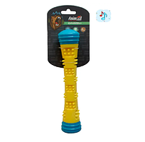 Іграшка мотиваційна для собаки Чарівна паличка з піщалкою GrizZzly AnimAll жовтого кольору 4,6х4,6х23 см