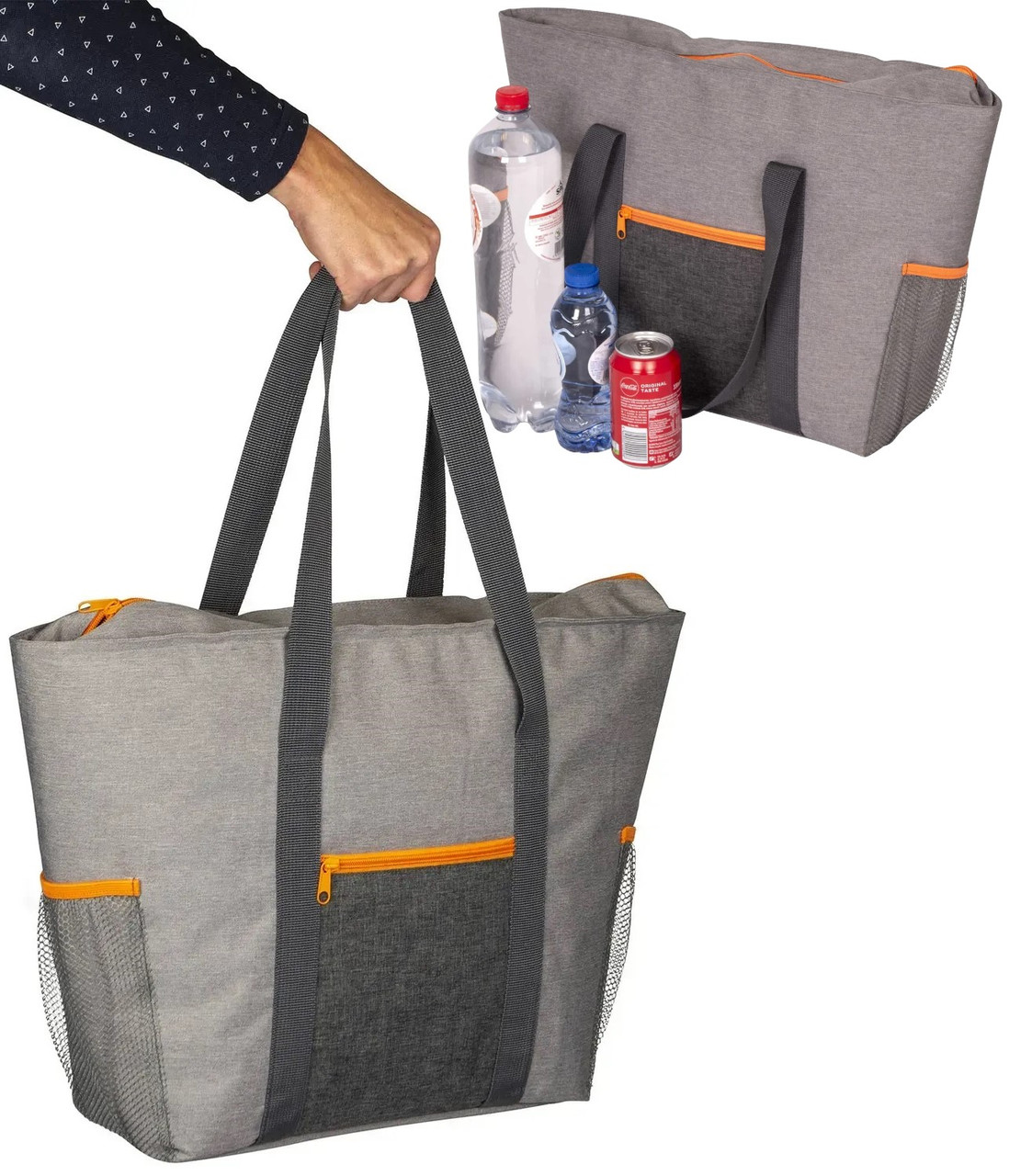 Термосумка Bo-Camp Beach 18 Liters Grey | Ізотермічна сумка-холодильник для збереження температури продуктів і напоїв, 18 л