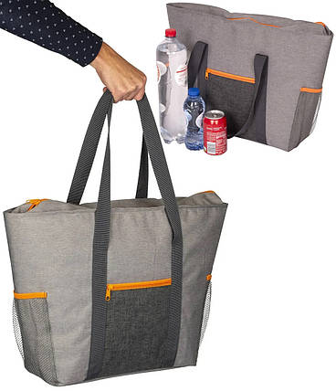 Термосумка Bo-Camp Beach 18 Liters Grey | Ізотермічна сумка-холодильник для збереження температури продуктів і напоїв, 18 л, фото 1