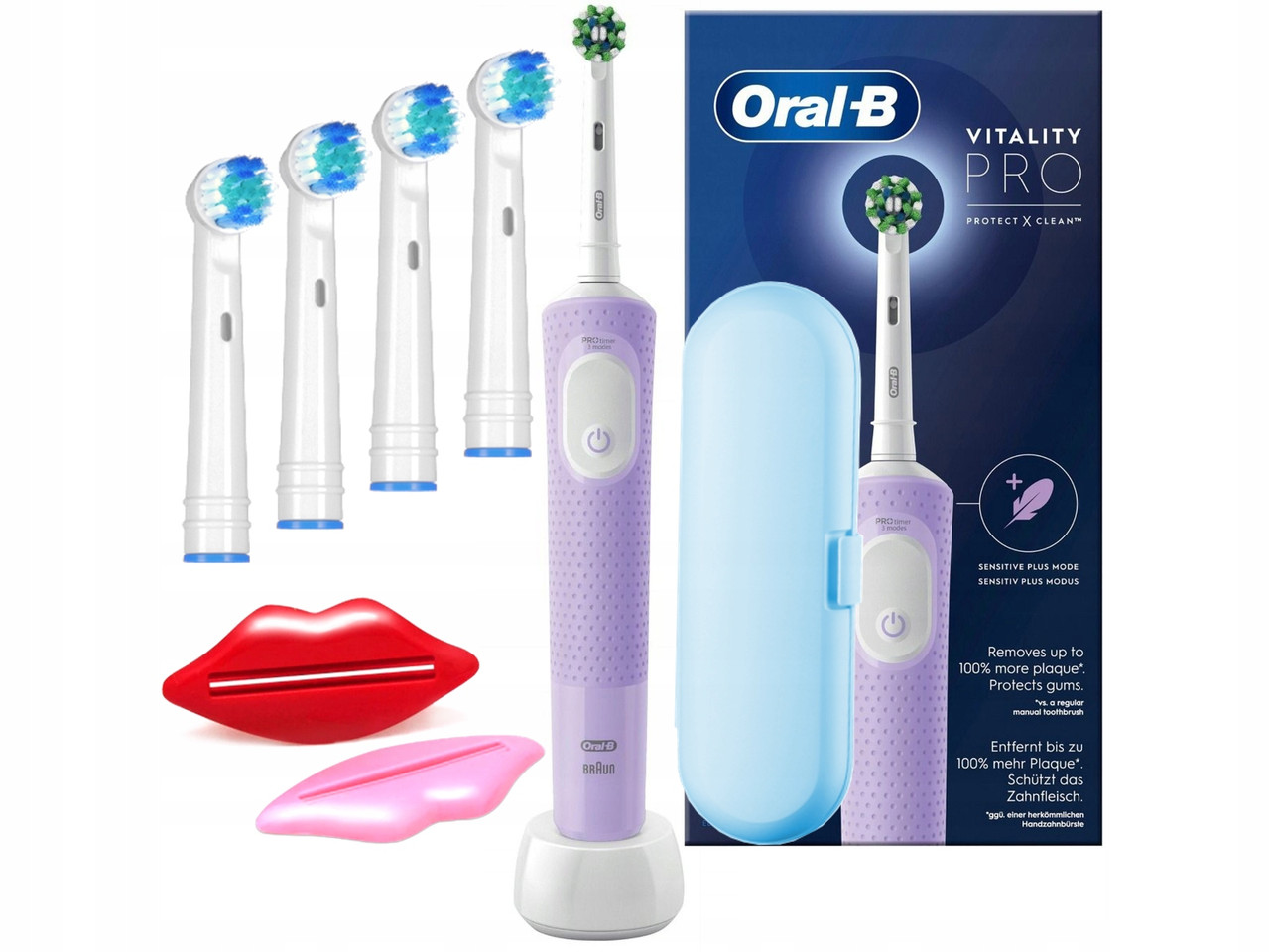 Електрична зубна щітка Oral-B Vitality Pro D103 Фіолетова + додатки