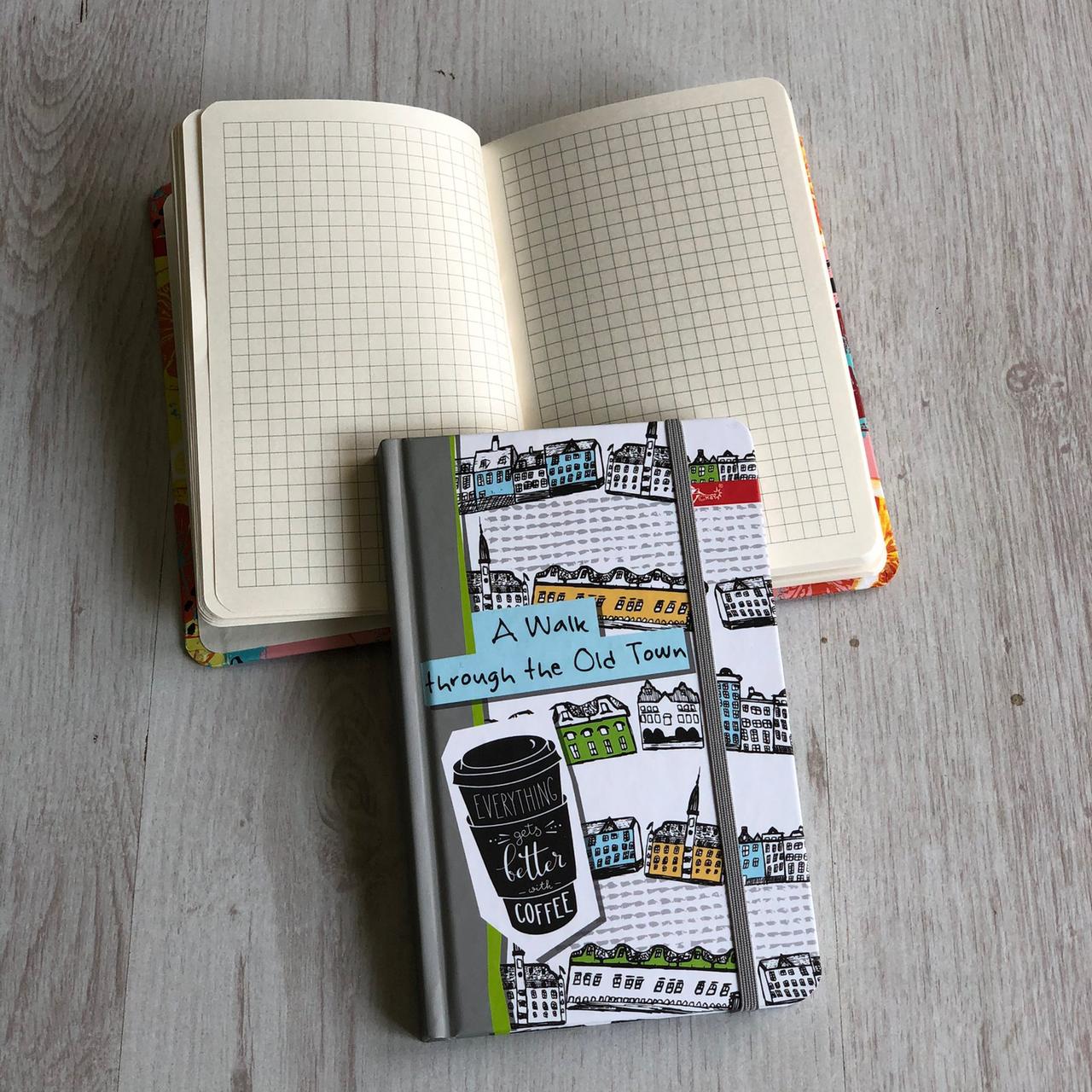 Блокнот А6, 64 аркуші, тверда палітурка, блок офсет CREAMY клітинка