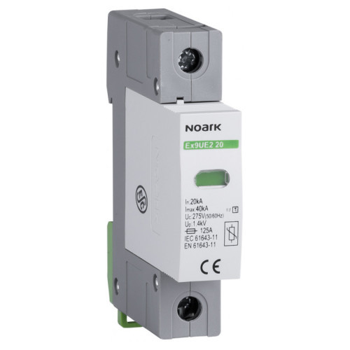Обмежувач імпульсної перенапруги ОПН Ex9UE клас 2 (C) 20kA 1P 275V AC plug-in технологія Noark 103347