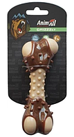 Іграшка жувальна для собаки Кістка з ароматом м'яса AGrizZzly AnimAll М бежево-коричнева 13.5х5.7х4.9 см