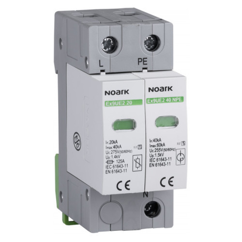 Обмежувач імпульсної перенапруги ОПН Ex9UE клас 2 (C) 20R 1PN 275V AC Noark 103350 з додатковим контактом