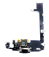 Шлейф для iPhone 15 Pro Max з роз'ємом зарядки, з мікрофонами, чорний, Black Titanium, оригінал PRC