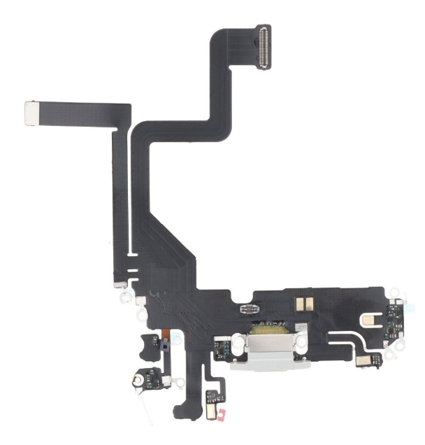 Шлейф для iPhone 14 Pro з роз'ємом зарядки, з мікрофонами, золотистий, Gold, оригінал PRC