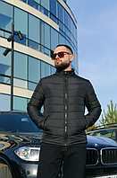 Куртка чоловіча повсякденна весняна чорна без капюшона з плащової тканини