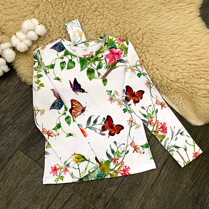 Дитячий реглан метелики в квітах Five Stars 10936-158p, фото 1