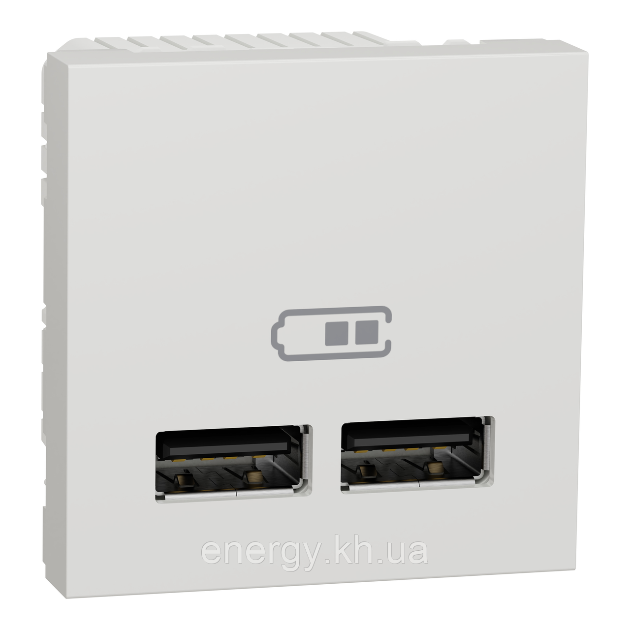 Розетка USB подвійна 2.1А біла Unica New NU341818