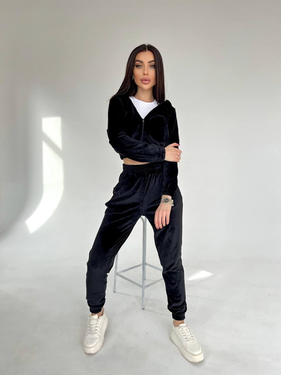 Костюм велюровий AO040 Чорний S/M