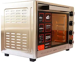 Електрична піч 60 л. 2200 Вт. Liberton LEO-602 Inox (конвекція, + рожна), фото 5