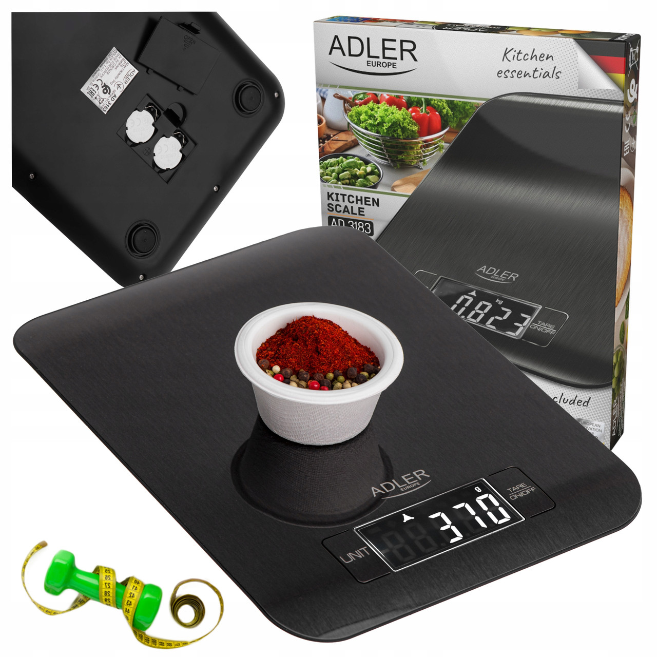 Ваги кухонні електронні Adler AD 3183 black