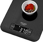 Кухонні ваги електронні Adler AD 3183 black — 5 кг, точність 1 г, скляна платформа, LCD-дисплей, фото 3