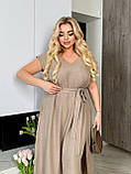Літнє плаття з розрізом на спідниці, фото 2