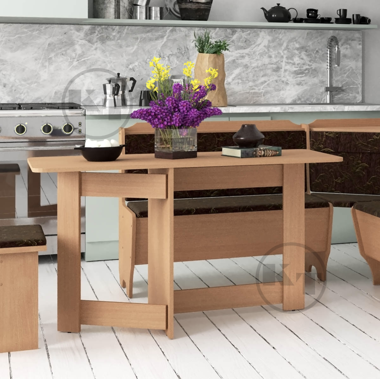 Кухонний стіл книжка ультратонка Книжка-6, фото 1