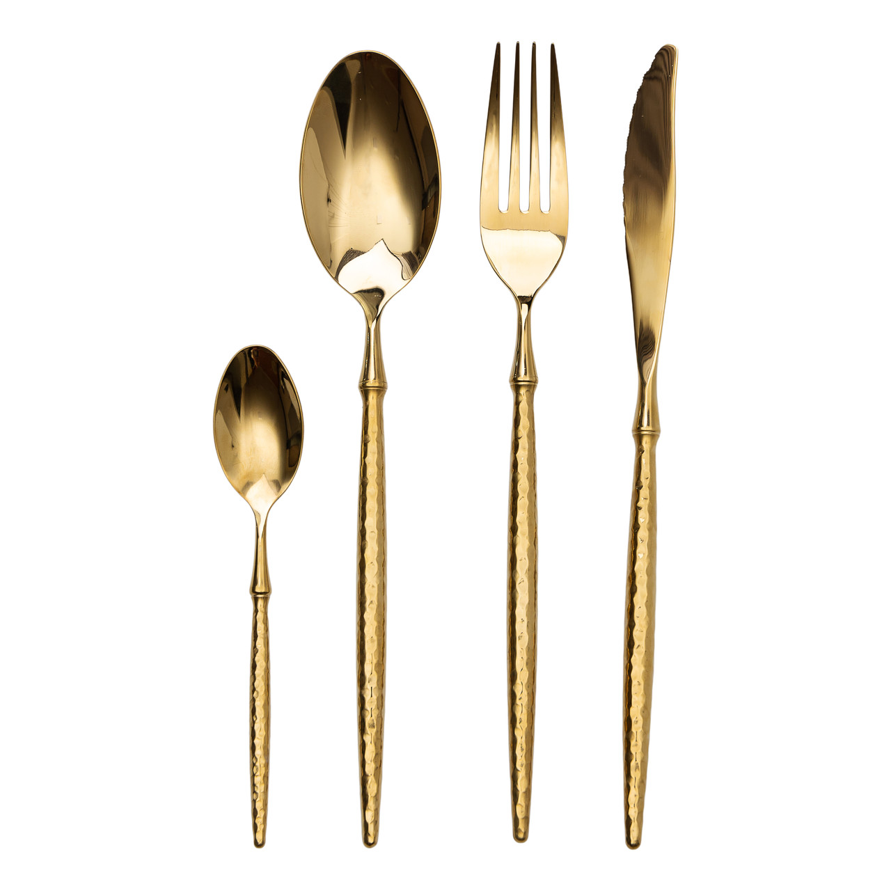 Набір столових приборів золото на 6 персон 24 шт ложки, виделки, ножі Золото Lugi, фото 1