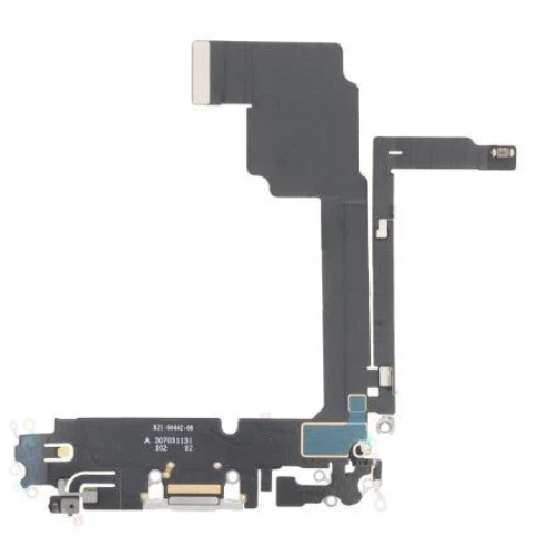 Шлейф для iPhone 15 Pro Max з роз'ємом зарядки, з мікрофонами, Natural Titanium, оригінал PRC