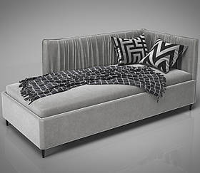 Кутове односпальне ліжко Кампарі Sentenzo тапчан софа подіум на ніжках із бічною спинкою та наголов'ям