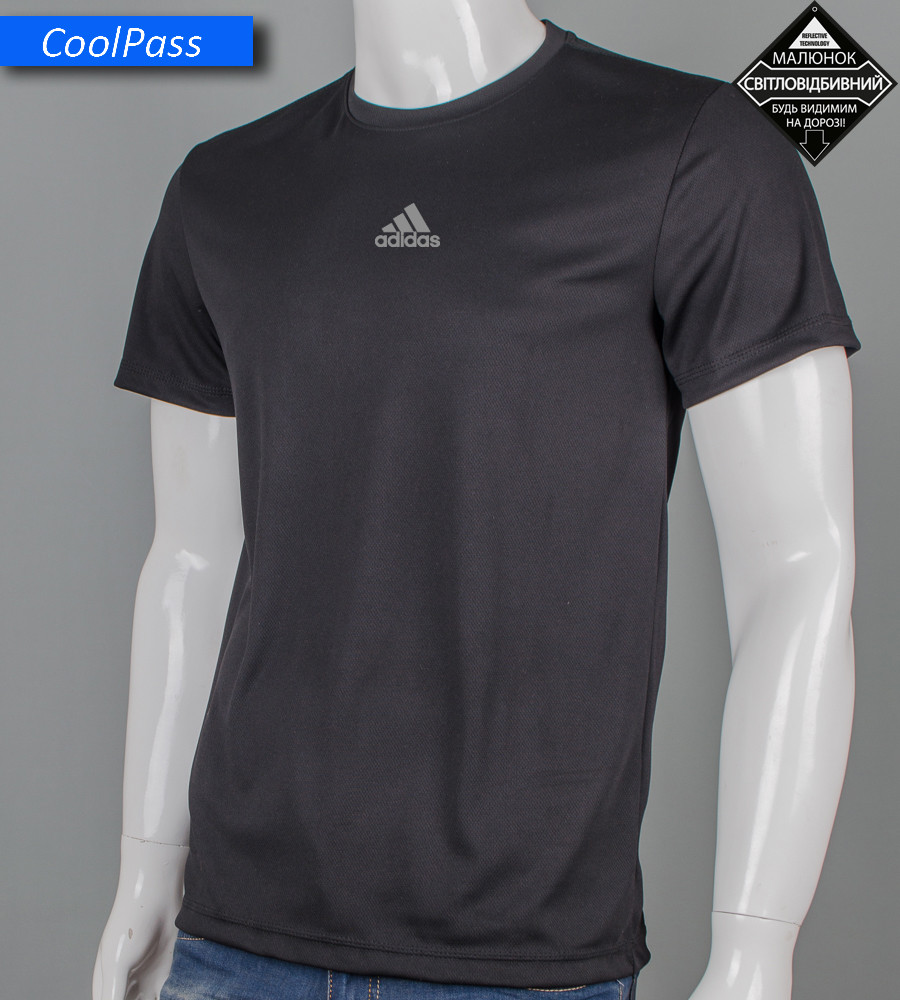 Футболка Coolpass Adidas 3 stripes 5440м (Уп.4шт M-XXL), Чорний