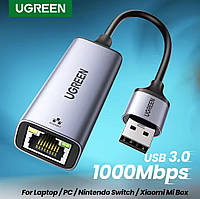 Ethernet адаптер Ugreen USB 3.0 to Gigabit RJ-45 1000Mbps Ugreen CM209 (50922) | Зовнішня мережева карта