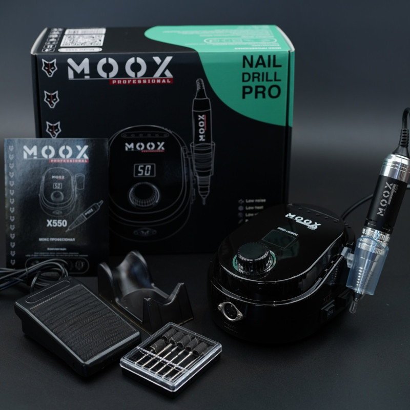 Фрезер для манікюру та педикюру MOOX X550 50000 об/хв, 70W, Чорний, фото 1