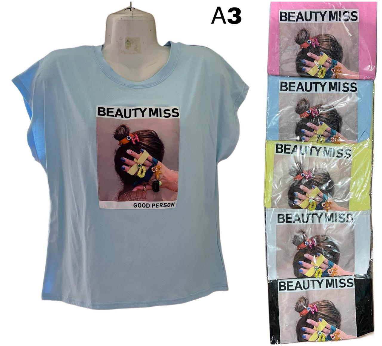 Жіноча футболка трикотаж розмір норма S-L (46-54) Мікс (від 6 шт.)