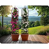 Садова колона опора для троянд квітів металева Пергола 200 см + 4 анкера Plonos 499201 Польща, фото 4