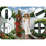 Садова колона опора для троянд квітів металева Пергола 200 см + 4 анкера Plonos 499201 Польща, фото 3