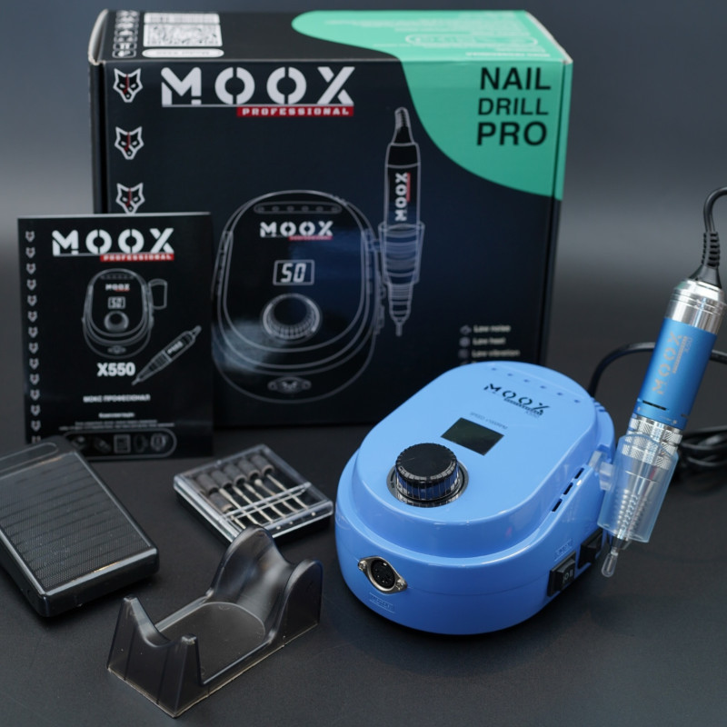 Фрезер для манікюру та педикюру MOOX X550 50000 об/хв, 70W, Sky Blue, фото 1