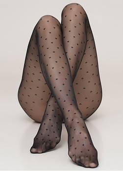 Колготки 20 ден з сердечками Giulia Lovers 20 чорного кольору розмір 2 3 4