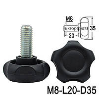 Ручка затискна з болтом (гвинтом) різьбою M8х20 D35