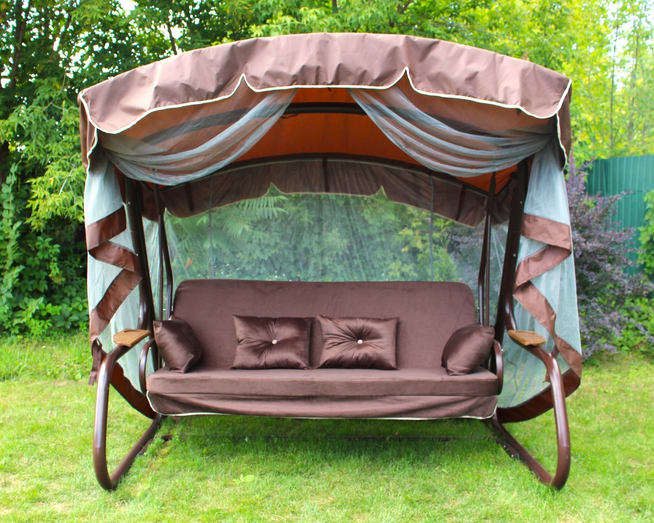 Гойдалка з відкидною спинкою й анти москітною сіткою Аланія Solo GreenGard