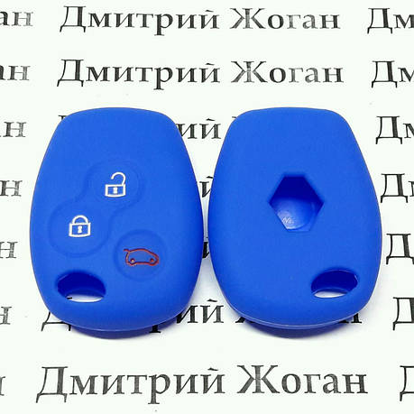 Чохол (синій, силіконовий) для авто ключа RENAULT (Рено) 3 кнопка, фото 2
