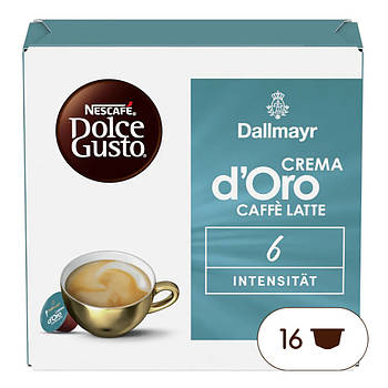 Кава в капсулах Dallmayr Nescafe Dolce Gusto Crema d'Oro Caffè Latte, 16 шт.