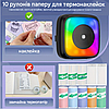 Портативний термопринтер для друку зі смартфона без чорнила з RGB підсвічуванням C31-B чорний, фото 4