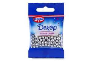 Посипка цукрова Dr.Oetker Перли срібні декоративна 10гр, фото 1