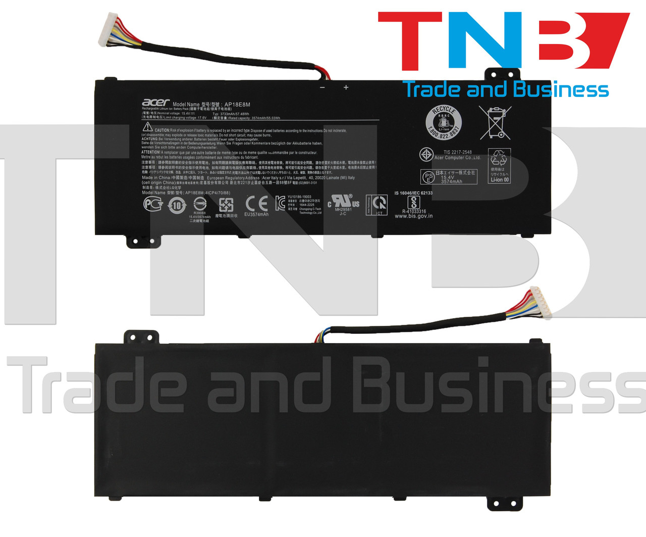 Батарея Acer AP18E7M 4ICP4/69/90 AP18E8M AP18E8M 4ICP4/70/88 KT-00407-009 15.4V 3815mAh ОРИГІНАЛ, фото 1