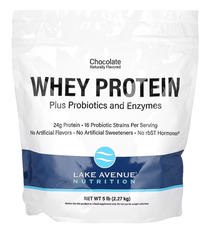 Сироватковий протеїн з пробіотиками та ферментами Lake Avenue Nutrition Whey Protein +Probiotics Enzymes 2270 г